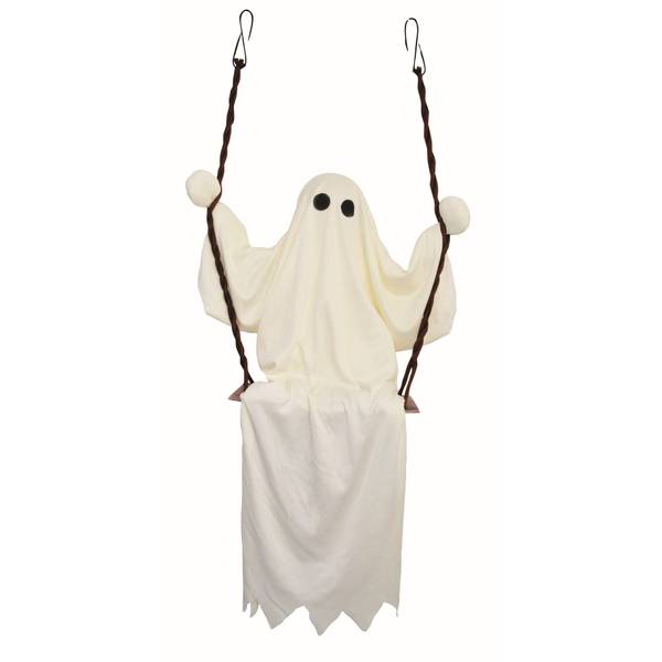 Fun World 36 in. Ghost on a Swing Halloween Decor