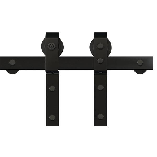 Photo of Rustic 51 1/8" Bifold Barndoor Kit with Track- Black