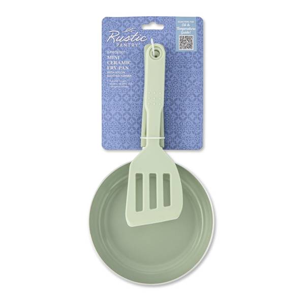 Photo of 2-piecec Mini Ceramic Fry Pan with Slotted Turner Set