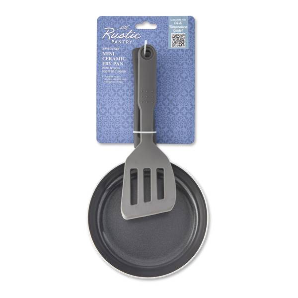 Photo of 2-piece Mini Ceramic Fry Pan with Nylon Slotted Turner
