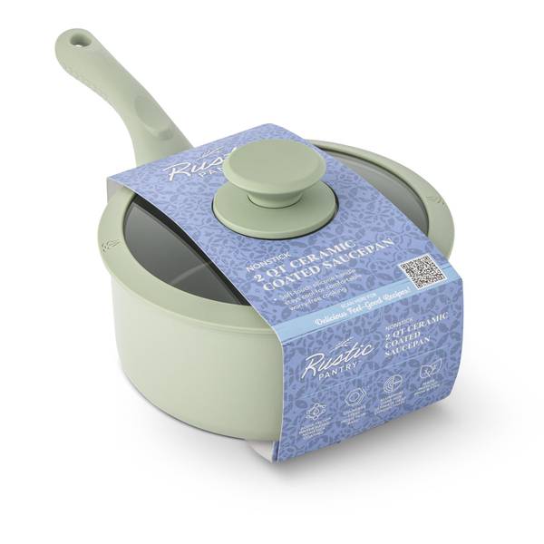 Photo of 2qt Milky Way Ceramic Coated Saucepan - Sage