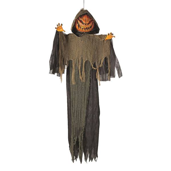 Photo of 7' Hanging Big Head Pumpkin Halloween Decoration