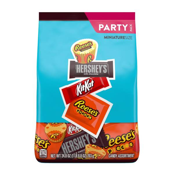 Photo of Hershey's, Kit Kat and Reese's Miniature Assorted Chocolate 24.8oz Party Pack