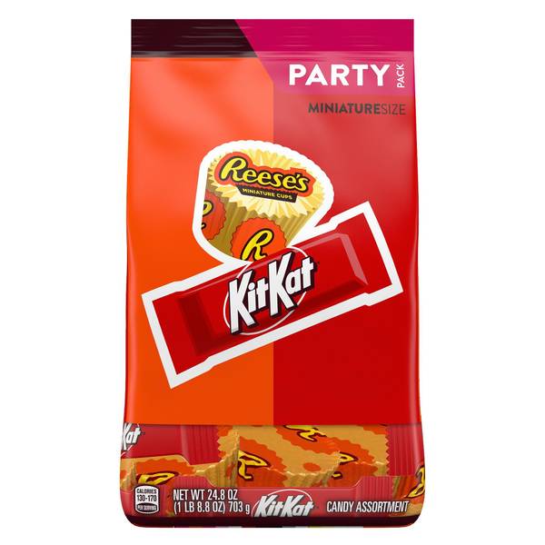 Photo of KIT KAT and REESE'S Miniatures Assorted Milk Chocolate Candy 24.8oz Party Pack