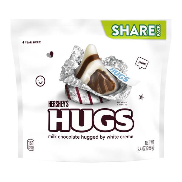 Photo of Hershey's Hugs Milk Chocolate and White Creme Kisses 9.4 oz Share Pack