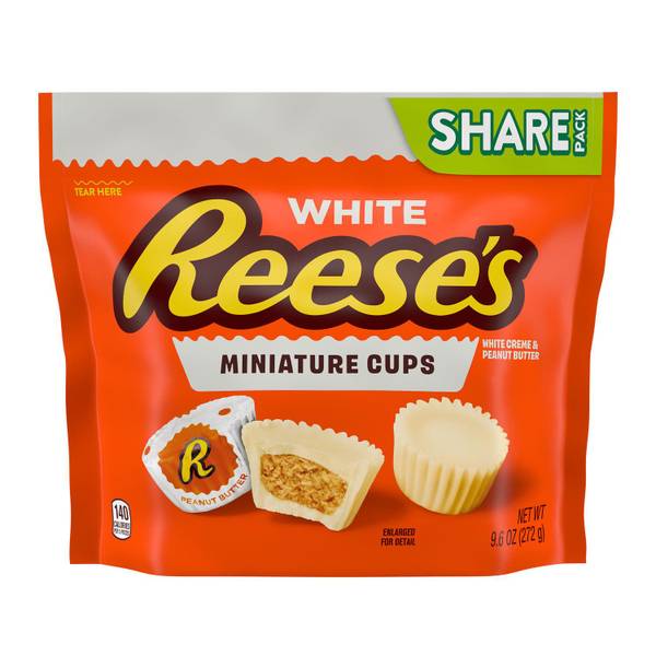 Photo of Reese's Miniatures White Creme Peanut Butter Cups 9.6oz Share Pack