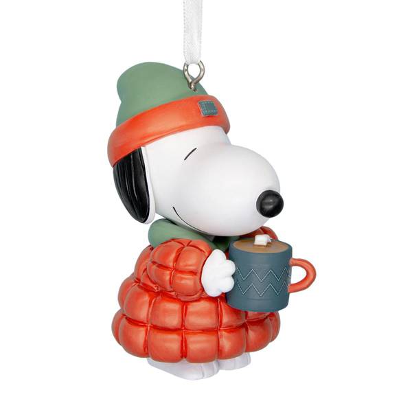 Hallmark Christmas Ornament Peanuts Snoopy With Hot Cocoa - Black