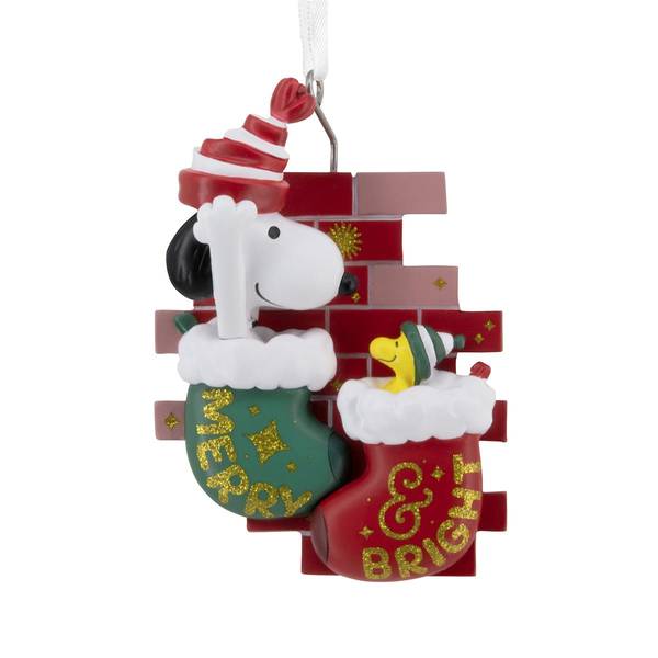 Hallmark Peanuts Snoopy and Woodstock Merry & Bright Christmas Ornament