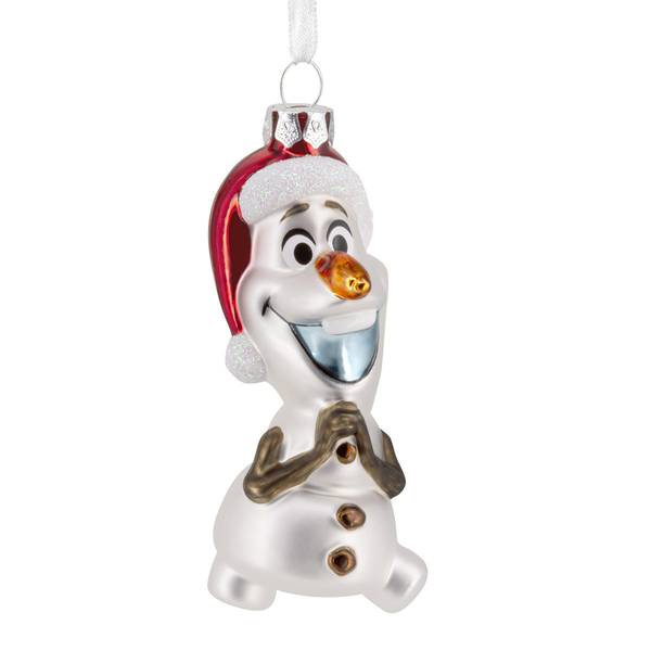 Hallmark Disney Frozen Holiday Olaf Blown Glass Christmas Ornament