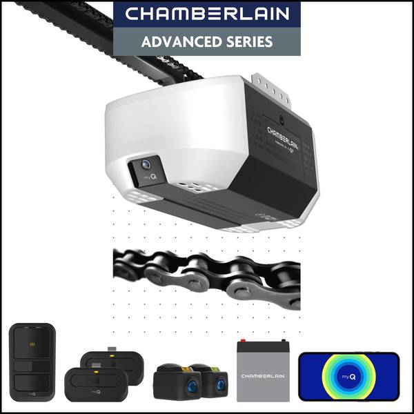 Chamberlain 3/4 HP Chain Drive Opener with Battery Backup and myQ