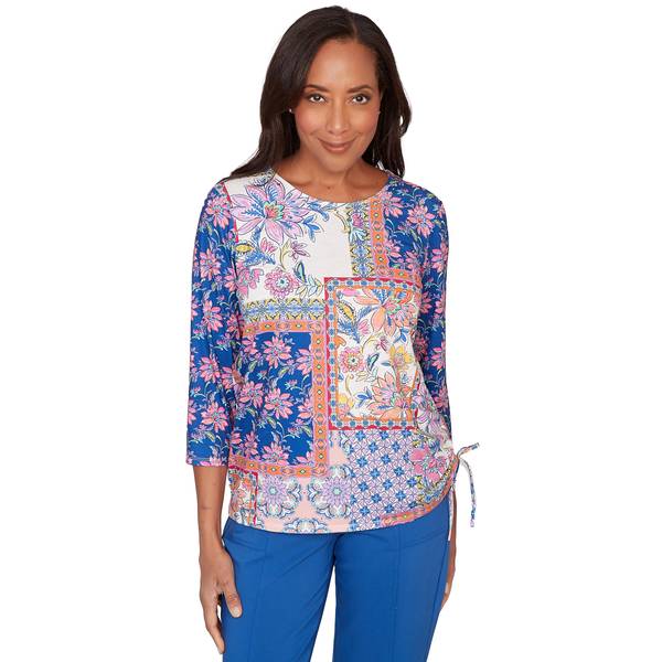 Photo of Women's Floral Geo Patch Knit Top