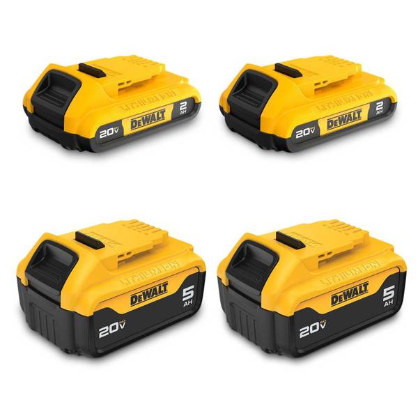 Photo of 20V MAX* 5Ah & 2Ah Battery 4-Pack