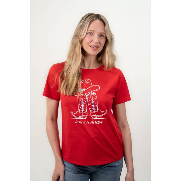 Photo of Women's Short Sleeve "Kickin It In The USA" Tee