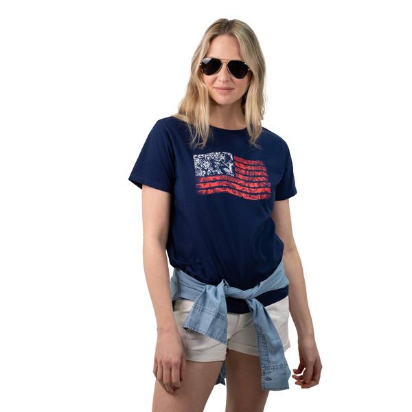 Photo of Women's Short Sleeve "USA" Paisley Flag Tee
