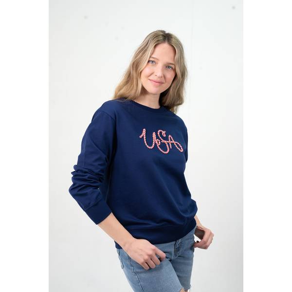 Photo of Women's Long Sleeve "USA" Soutache Sweatshirt