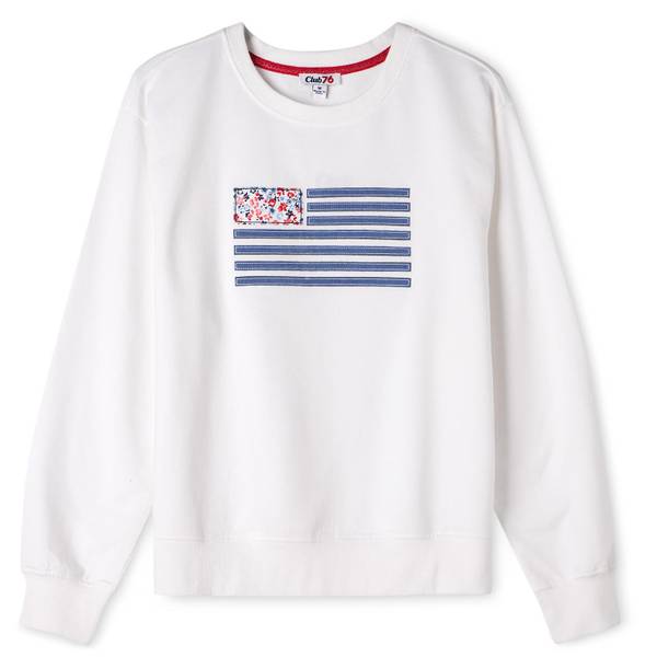 Photo of Women's Long Sleeve Patchwork Flag Applique Sweatshirt