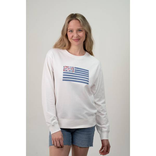 Photo of Women's Long Sleeve Patchwork Flag Applique Sweatshirt