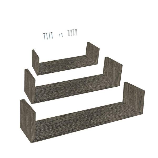 Photo of 16.5"X16.9"X3.5" U Shaped Shelf- Diamond Ash