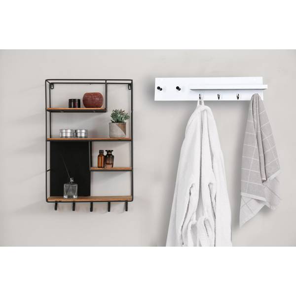Photo of Hat and Coat Rack with Shelf- White