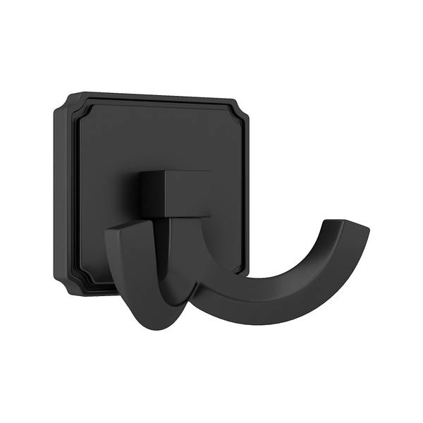 Photo of 2 1/8"X2 19/32" Transitional Metal Double Hook - Matte Black