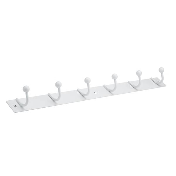 Photo of Utility 6 Hook Rack With Ball Ends- White