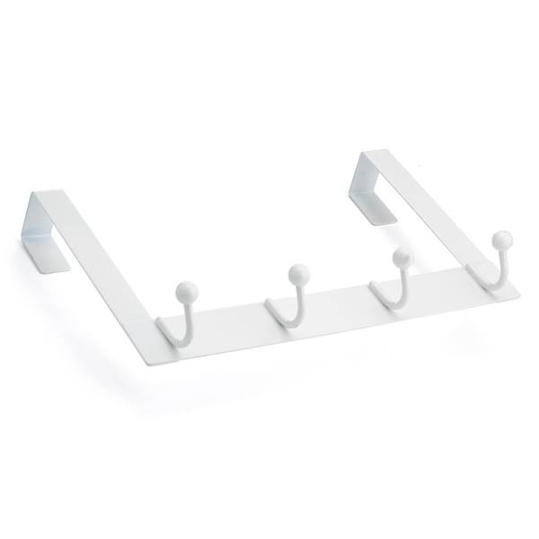 Photo of Utility Over-the-Door 4 Hook Rack With Ball Ends- White