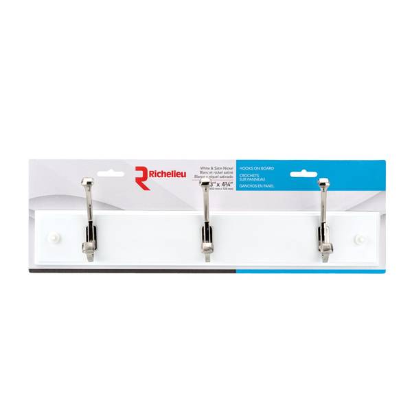 Photo of Transitional Hook Rack- White/Brushed Nickel
