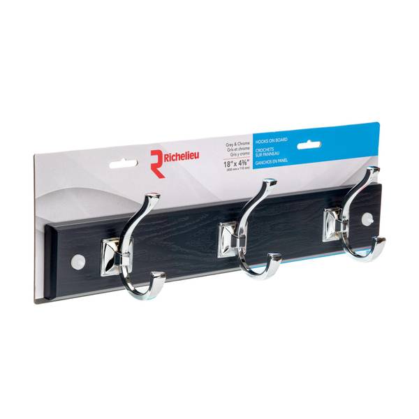 Photo of Transitional Hook Board-Gray/Chrome