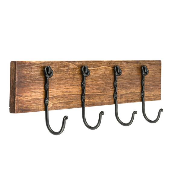 Photo of 18" Traditional Hook Rack - Wood/Matte Black