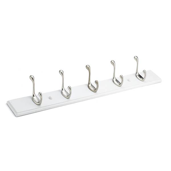 Photo of Utility Hook Rack - White/Brushed Nickel