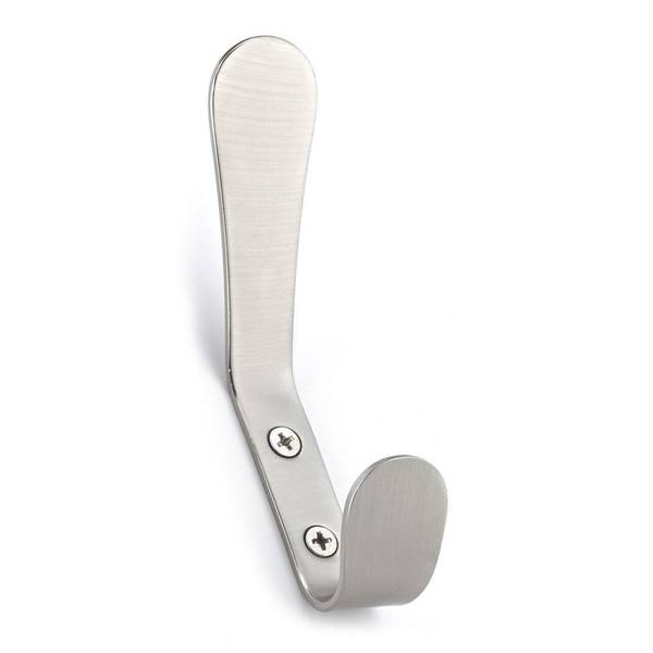 Photo of 4 27/32"X1 1/32" Modern Metal Double Hook - Brushed Nickel