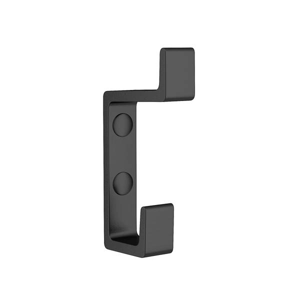 Photo of 3 7/16" Contemporary Double Metal Hook- Matte Black