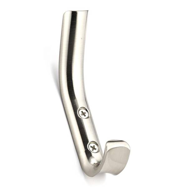 Photo of 4 3/8"X 3/4" Modern Metal Double Hook- Brushed Nickel