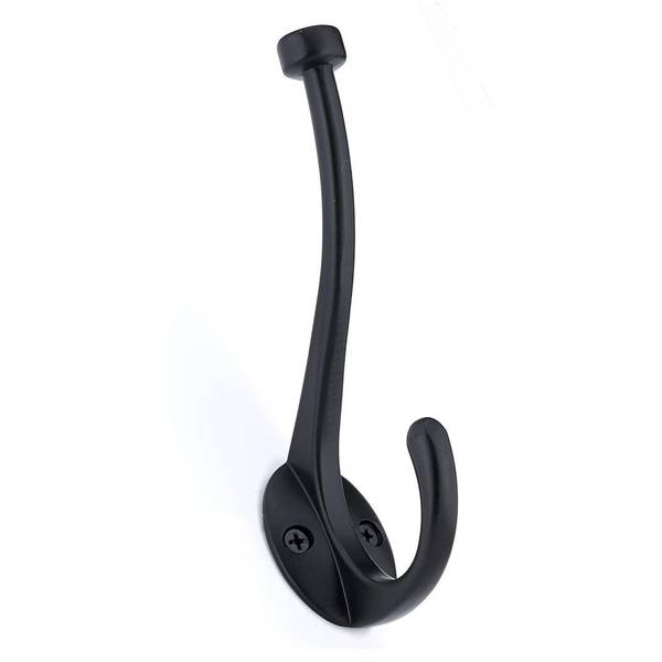 Photo of 5 13/16"X1 13/32" Transitional Metal Double Hook-Matte Black