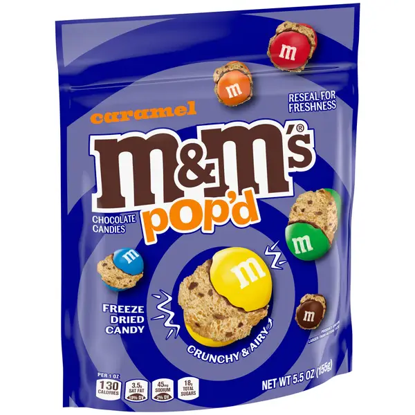 M&M's Pop'd Caramel Chocolate Crunchy Freeze-Dried Candy 5.5 Oz