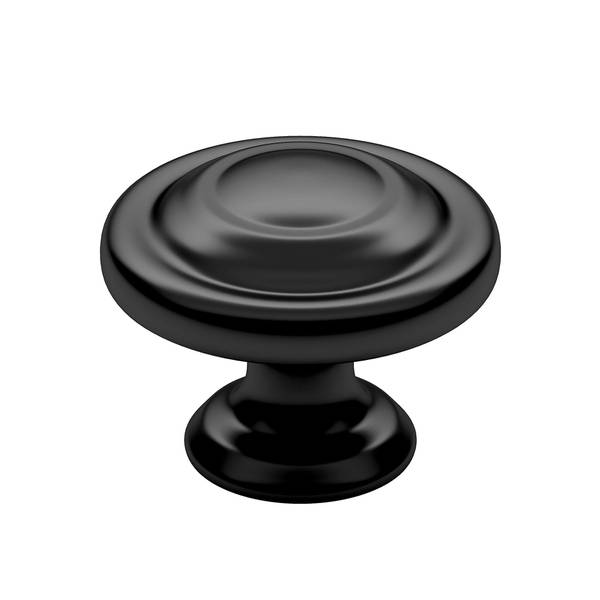 Photo of 8-Pack 34mm Traditional Round Metal Knobs - Matte Black