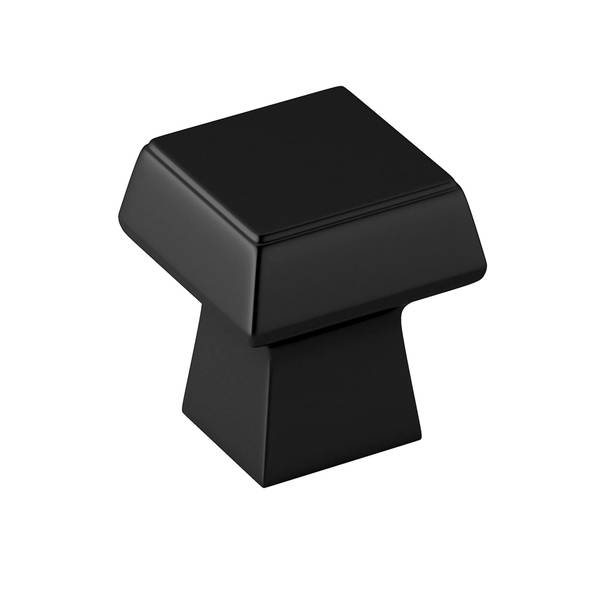 Photo of 6 Pack 30mm Contemporary Square Metal Knobs - Matte Black