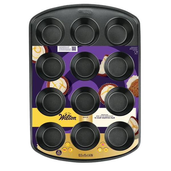 Photo of Wilton 12 Cup Muffin Pan - Gold Level