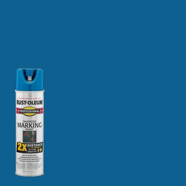 Photo of 15 oz Professional 2X Inverted Caution Blue Marking Paint