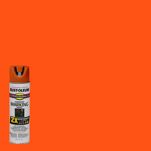 Photo of 15 oz Professional 2X Inverted Fluorescent Red-Orange Marking Paint