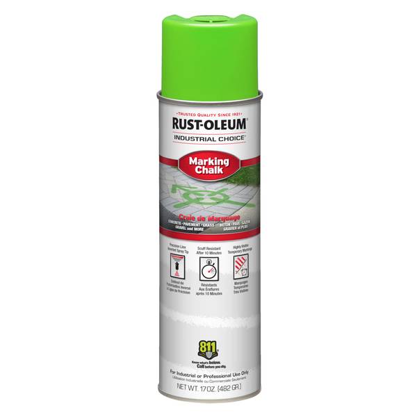 Photo of Industrial Choice 17oz MC1800 APWA Green Inverted Marking Chalk Spray