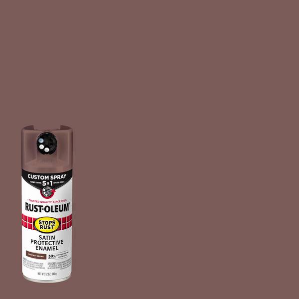 Photo of 12 oz Stops Rust 5-in-1 Satin Chestnut Brown Spray Paint