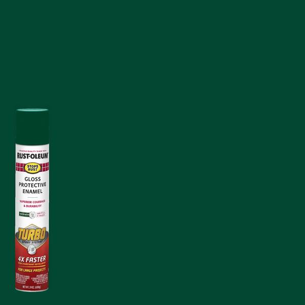 Photo of 24 oz Stops Rust Protective Enamel Gloss Hunter Green Turbo Spray