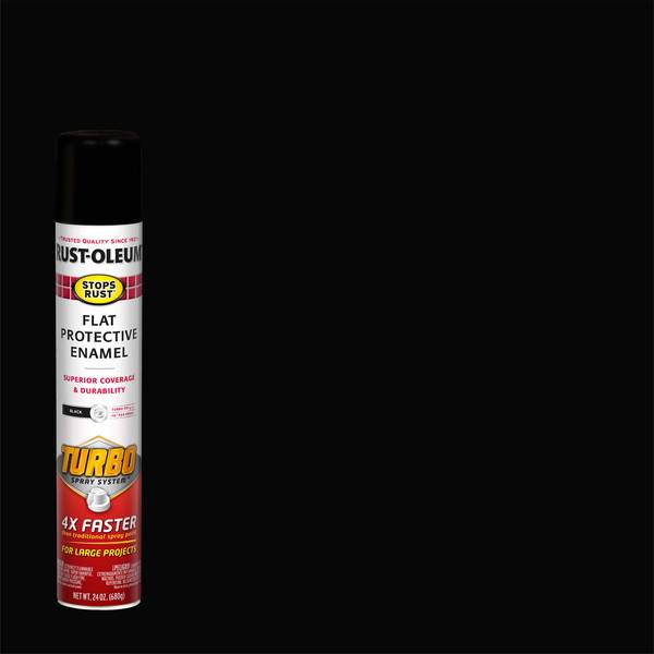 Photo of 24 oz Stops Rust Protective Enamel Flat Black Turbo Spray
