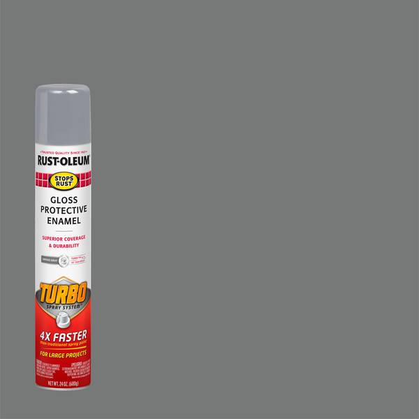 Photo of 24 oz Stops Rust Protective Enamel Gloss Smoke Gray Turbo Spray