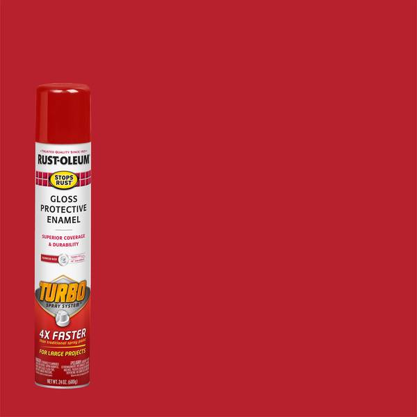Photo of 24 oz Stops Rust Protective Enamel Gloss Sunrise Red Turbo Spray