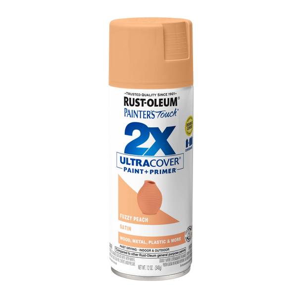 Photo of 12oz Painter's Touch 2X Ultra Cover Satin Fuzzy Peach Spray Paint