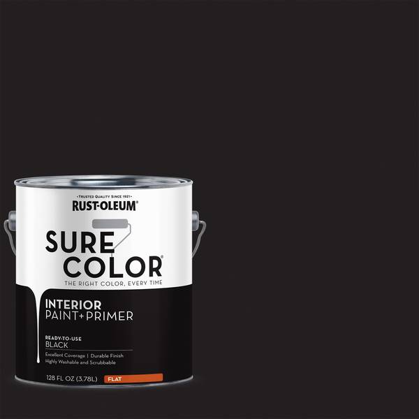 Photo of 1 gal Sure Color Interior Flat Black Paint