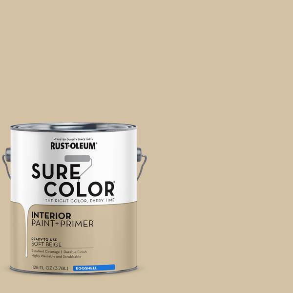Photo of 1-gal Sure Color Interior Eggshell Soft Beige Paint