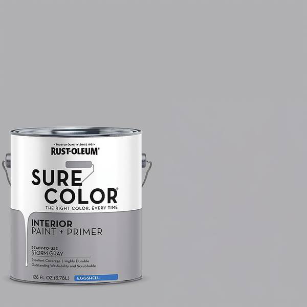 Photo of 1-gal Sure Color Interior Eggshell Storm Gray Paint